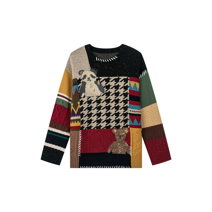 Patchwork knitted sweater – UOOYAA