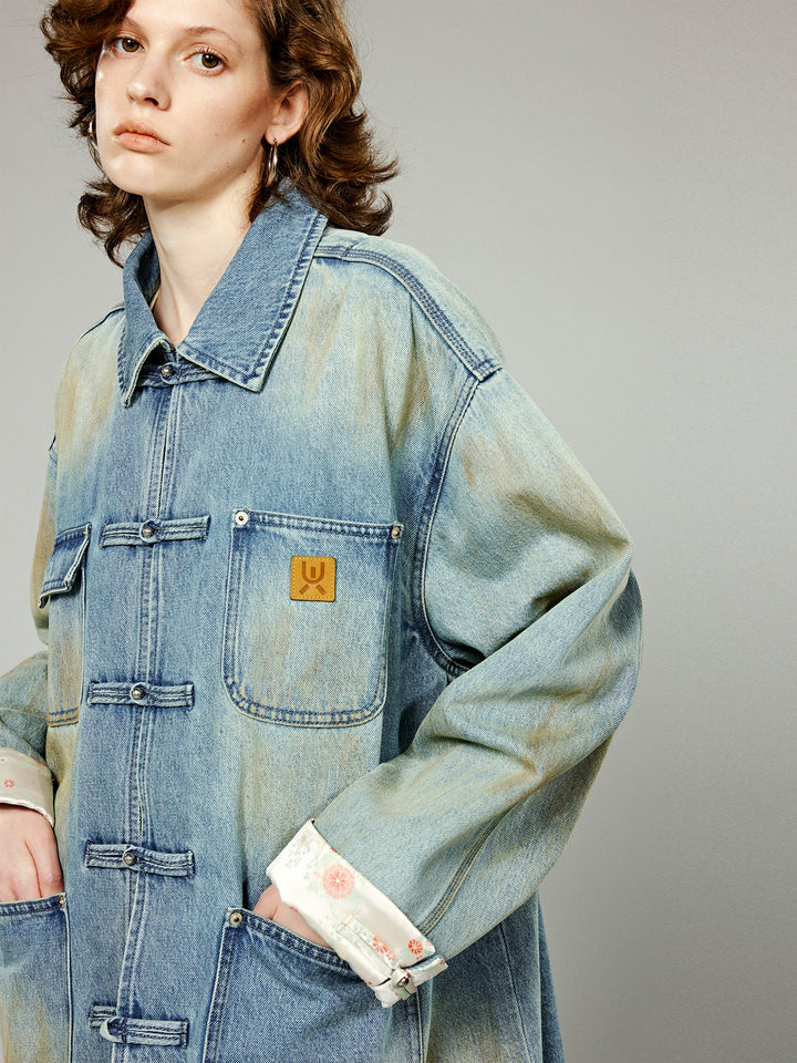 New Chinese style denim work jacket